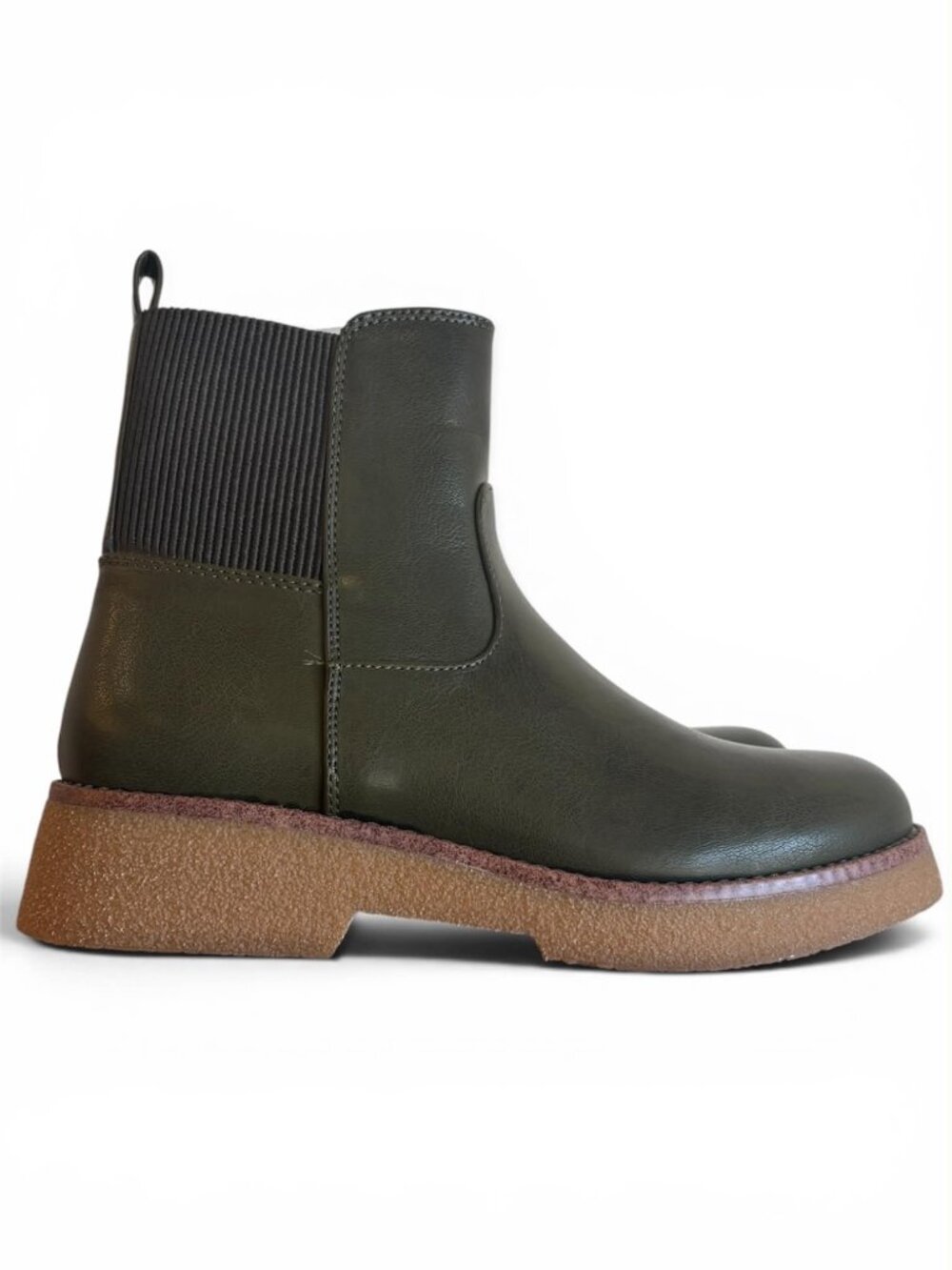 boc Dark Olive Green Chelsea Booties with Crepe Sole